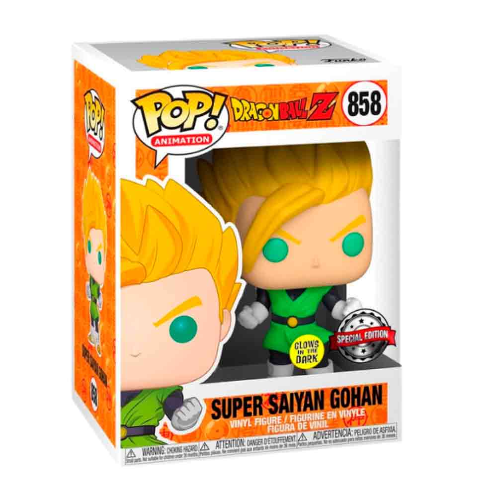Funko-Pop-Gohan-Super-Saiyan-brillante-en-la-oscuridad-en-caja-858