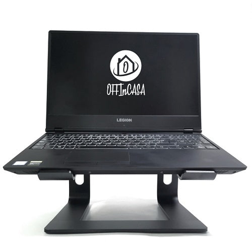 Cyber-Peru-Regalos-Soporte-Fijo-para-Laptop-Offincasa-SL6-Negro-frontal-en-uso