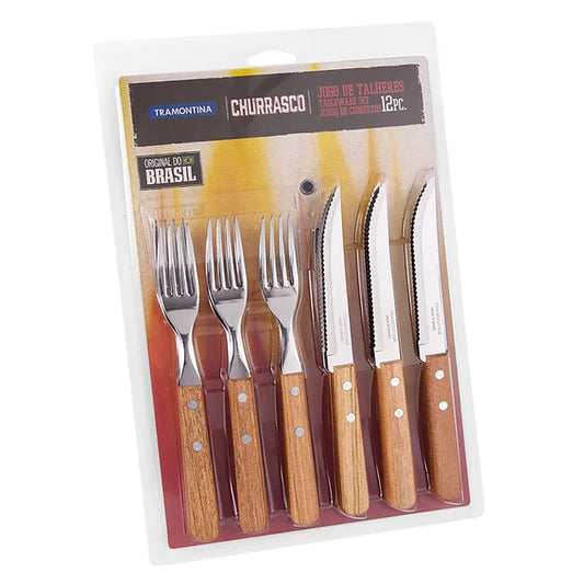 Set de Cubiertos Tenedores y Cuchillos de mesa | 12 piezas | Tramontina
